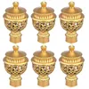 Askılar 6 PCS Açık Dekor Drapery Pole Finials Roman Çubuk Kapağı Vintage Perdeler Duş Tutucular Uç Kapaklar Uçlar