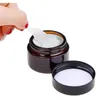 5g 10g 15g 20g 30g 50g 100g Amber Glass Jar Cosmetic Cream Bottle Refillable Sample Jars Makeup Storage Container with Liners and Lids Lukqh