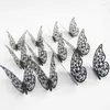 Wall Stickers 12pc/Set 3D Metal Hollow Butterfly Home Living Room Dimensional Simulation Decoration