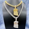 Cuban Buss Down Rapper Jewelry Iced Out Moissanite Diamond Hip Hop Silver Jesus Piece Pendant