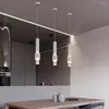 Подвесные лампы светодиодные лампы современная простая длинная трубка кухонный обеденный стол ресторан кофейный бар подвесной свет
