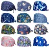 Berets Fashion Print Unisex Cotton Adjustable Pet Work Hats Dust Cap Nursing Elastic Beauty Hat Salon Baotou Scrubs