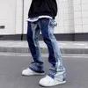 Herr jeans y2k mode bläck målning baggy staplade jeans kpop lastbyxor för män kläder kvinnor lyx denim byxor ropa hombre 231124