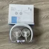 Fãs de pescoço pendurado USB Recarregável Band Ging Ging Dual Refrigeing Mini Fan Sport de 360 ​​graus girando com embalagem de caixa