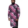 Camicie casual da uomo Camicia colorata O-Collo Moda nigeriana Maniche lunghe Top Design su misura Abito da festa di nozze africano maschile