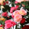 Fiori decorativi Foglie verdi Realistico Falso Rose Vine Multi-colore Opzionale Bella seta Grandi rose artificiali Ful