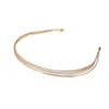 Gold Hair Hoop Women Headbands Wavy Band Headdress Golden Headband Wide Non Wedding Bling Party Headpiece Ladies Bridal Metal