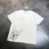 レディースデザイナーTシャツを厳密に選択するLOEの漫画ドッグプリントショートスリーブのTシャツINSアウターウエアボトムの純粋なトップ