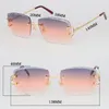 Magasin d'usine vente femmes homme C décoration fil cadre lunettes de soleil pour femmes sans monture hommes lunettes extérieur miroir été extérieur voyage lunettes nouvelle couleur