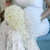 Fleurs de mariage YouLaPan F24 Bouquet de mariée fait à la main pleine perle blanc ivoire poignet fleur accessoires de luxe