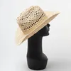 Baretten Cowboy Zomerhoeden Voor Mannen Westerse Uitgeholde Handgemaakte Stro Jazz Zonnehoed Strand Vrouwen Cowgirl Cap Roze Effen Sombrero Hombre