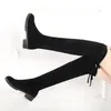 Winter Autumn Keep 174 Warm Over the Woman Stretch Fabric Knee High Boots Female Women Shoe Botas Mujer 231124 a