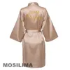 Equipe de festas de casamento para dormir feminino Robe no noiva Kimono cetim pijamas dama de honra Bathrobe sp062women's