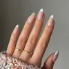 Yanlış Tırnaklar 24 Pcsset Tutkallı TAM KAPAK TAZI TIP TIPLERİ MED DIY MANICURE OVAL KAFA PEMBE Badem Yapay 230425