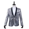 Mäns kostymer Blazers 2023 Male Slim Fit Jacket Fashion Gold Royal Blue Red Silver Sequin Blazer Men Stage Wear Designs Costumes For Singers