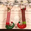 Juldekorationer ornament alf fötter järnring dörr hängande stövlar knacker för hem navidad