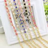 Belly Chains Women's Candy Color Pearl Beads Metal Thin Waist Belts Luxury Brand Harajuku Slim Chain Belt Dress Accessories Cinturon Mujer