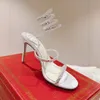 New Rene Caovilla Cleo sandali a spillo Cristalli Gemma Tacchi impreziositi Scarpe da sera da donna con tacco alto Designer di lusso party Scarpe eleganti avvolgenti 35-43 con borsa