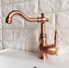 Robinets De Cuisine Antique En Cuivre Rouge Mitigeur Bec Pivotant Salle De Bains Lavabo Robinet Bassin Froid Et Mitigeur Dnf404