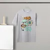 Womens Designer t-shirt Correct Spring Street Luojia 23SS Impression numérique Bord de mer Paysage OS T-shirt à manches amples