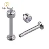 Näsringar studs 5pcslot höger Grand ASTM F136 CZ GEM Internt gängad labret Monroe Lip Ring Tragus Nail Helix Earring Stud 16g 6mm 230425