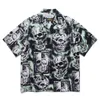 Polo WACKO MARIA T-shirt da uomo Plus T-shirt wacko maria di alta qualità Tattood Skeleton Graffiti Camicia a fiori a maniche corte da donna casual stile hawaiano