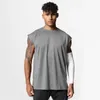Herrtankstoppar topp för män mesh snabb torr ärmlösa skjortor sommarmens fitnesskläder lösa gymkläder träning fast färg väst 230425
