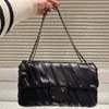 Sacs à main de styliste en cuir véritable pour femmes, sacs à bandoulière de grande capacité, sacs à bandoulière noirs, sacs de soirée pour dames, sacs à chaîne, pochette à rabat