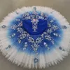 Dancewear Professionale di alta qualità Formato personalizzato Colore personalizzato 12 strati Costumi per tutù di balletto blu per adulti per bambini 231124