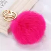 Portachiavi con palla di pelo di coniglio 8 cm Portachiavi in metallo dorato adorabile morbido Palla Pom Poms Portachiavi in peluche Portachiavi per auto Anelli per borsa Regalo DHL