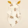 New Baby Stampato Asciugamano confortante Orecchie di coniglio Garza di cotone Coperta per dormire per bambini Doppio strato Asciugamano per saliva in puro cotone Asciugamano quadrato DH025