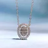 Chains Korean Foreign Trade Fashion Versatile Luxury Necklace Pendant For Women 925 Silver Full Diamond Oval Neckchain