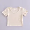 T-shirt da donna piccante TVVOVVIN T-shirt estiva per ragazze Intimo stretto manica corta Sexy aperta ombelicale girocollo manicaTop AHJZ