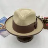 Chapéus largos da borda Men e feminino Curado Proteção solar Sun Warp Satin Classic Versátil Summer Straw Hat Cap 2023