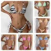 Swim Wear Zebra Print Push Up Bikini Sexig snörning Bikinis 2022 Ny ankomst vadderad behå låg midja baddräkt kvinnlig badkläder kvinnor Biquini AA230425