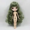 Куклы ледяные DBS Blyth Doll White Skin Code Code Body Matte Face Green Смешанный цвет кудри волосы DIY SD Подарочная игрушка 230426