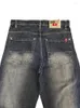 Jeans pour femmes Rétro Hip Hop Style Lâche Femmes en détresse Pantalon à jambes larges Fit Y2K Streetwear Skateboards