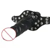 HotSelling SM Bondage andas Double Head Realistic Dildo Mouth Ball Gag With Pu Strap Fetish Costume Restraint Toys