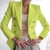 女性用ジャケット女性ブレザーダブル胸肉コートファッションスリム長袖エレガントなスーツジャケットオフィス