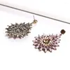 Boucles d'oreilles pendantes mode luxe fleur goutte pour les femmes Vintage bohème rose noir cristal bijoux de mariage cadeau en gros