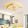 Living Room Decoration Bedroom Decor Led Ceiling Fans With Lights Remote Control Dining Fan Light Indoor Lighting