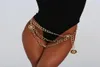Nouveau Vintage métal balancent taille ceinture chaîne Jeans ethnique gitane sculpté tigre Portrait pendentif harnais femmes ventre corps bijoux 6073564