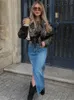 Jupes TARUXY Denim Maxi pour femmes Jeans décontractés bouton Streetwear Vintage renversé longue jupe Y2k été crayon Jean