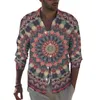 Chemises décontractées pour hommes Rétro Mandala Homme Bohême Imprimer Chemise À Manches Longues Cool Blouses Élégantes Automne Graphique Vêtements Grande Taille