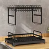 Scolapiatti Piatto da cucina Scodella Scolapiatti Rack di stoccaggio 2 livelli Bacchette per piatti Coltello Forchetta Tazza d'acqua Rack di stoccaggio Bancone da cucina Organizzatore 231124