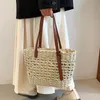 Torby na zakupy modna torba do splotu dla kobiet letnie żeńskie torebki torba na ramię proste zakupy zwykłe wakacyjne torba plażowa 230426