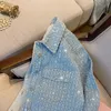 Giacche da donna Giacca di jeans con paillettes lucide coreane Giacche di jeans da donna Cappotto di jeans sfilacciato allentato vintage femminile Giacca da donna casual Outwear 230426