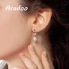 Dangle Earrings & Chandelier ARADOO Large C Semicircular Pearl Irregular Natural Pearls Smart 18K Gold Plated Light Luxury