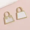 Charms 5pcs Gold Color 24x19mm Enamel Handbag Bags Pendant Women Gifts Fit Necklace DIY Handmade Jewelry Making Finding Supplies