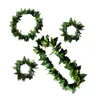 Decorative Flowers 4 Pcs Leaf Necklace Makeup Set Decorated Garland Hawaiian Cosplay Costume Headband Leis Hula Wreath Accessories